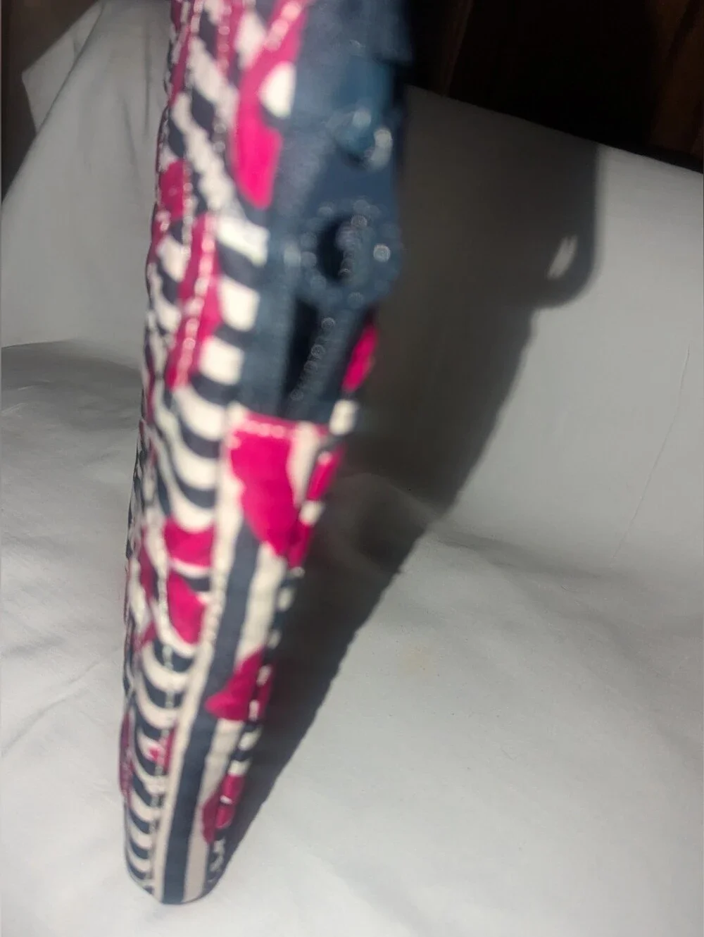 Marc by Marc Jacobs Navy and White Stripe Tech Sleeve with Pink Lip Print